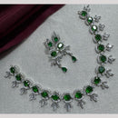 Manisha Jewellery Silver Plated Elegant American Diamond Necklace Set