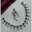 Manisha Jewellery Silver Plated Elegant American Diamond Necklace Set