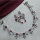 Manisha Jewellery Silver Plated Elegant American Diamond Necklace Set