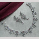 Manisha Jewellery Silver Plated Elegant American Diamond Necklace Set