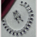 Manisha Jewellery Silver Plated Elegant American Diamond Necklace Set