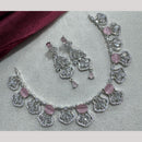 Manisha Jewellery Silver Plated Elegant American Diamond Necklace Set
