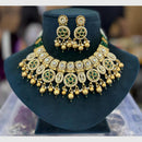 Manisha Jewellery Designer Gold Plated Adorned with Pota Stones and Pearls Necklace Set