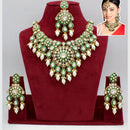 Manisha Jewellery Traditional Gold Plated Kundan Beads & Meenakari Art Necklace Set