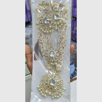 Manisha Jewellery Traditional Gold Plated White Kundan & Pearls Long Necklace Set