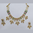Manisha Jewellery Elegant Gold Plated Pota and Pearl Meenakari Necklace Set