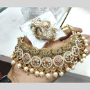 Manisha Jewellery Gold Plated Designer  Pota And Kundan Meenakari Choker Necklace Set