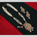 Manisha Jewellery Royal Glance Gold Plated American Diamond And Pearl Necklace Set