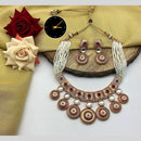 Manisha Jewellery Royal Glow Gold Plated Pota Stone And Pearl Necklace Set