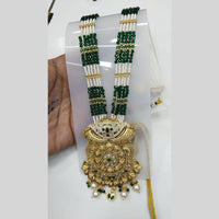 Manisha Jewellery Royal Glow Gold Plated Pota Stone And Pearl Necklace Set