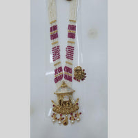 Manisha Jewellery Royal Glow Gold Plated Pota Stone And Pearl Necklace Set