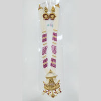 Manisha Jewellery Royal Glow Gold Plated Pota Stone And Pearl Necklace Set