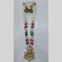 Manisha Jewellery Royal Glow Gold Plated Pota Stone And Pearl Necklace Set