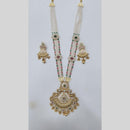 Manisha Jewellery Royal Glow Gold Plated Pota Stone And Pearl Necklace Set