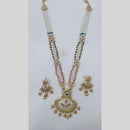 Manisha Jewellery Royal Glow Gold Plated Pota Stone And Pearl Necklace Set