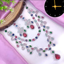 Manisha Jewellery Silver Plated Elegant American Diamond Necklace Set