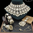 Manisha Jewellery Gold Plated Kundan Stone And Pearls Meenakari Necklace Set