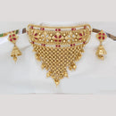 Manisha Jewellery Gold Plated Pota Stone And Ghungroo Choker Necklace Set
