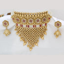 Manisha Jewellery Gold Plated Pota Stone And Ghungroo Choker Necklace Set