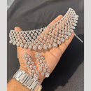 Manisha Jewellery Silver Plated American Diamond Choker Necklace Set