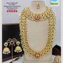 Manisha Jewellery Gold Plated Pota Stone And Pearl Double Necklace Set