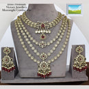 Manisha Jewellery Gold Plated Kundan Stone And Beads Double Necklace Set