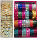 Manisha Jewellery Gold Plated Mirror And Pearl Bangles Set