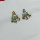 Manisha Jewellery Gold Plated Pota Stone And Pearl Jhumki Earrings