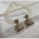 Manisha Jewellery Gold Plated Crystal Stone And Pearl Jhumki Earrings With Kanchain