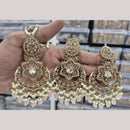 Manisha Jewellery Gold Plated Crystal Stone And Beads Dangler Earrings With Maangtikka