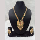 Manisha Jewellery Gold Plated Pota Stone And Meenakari Necklace Set