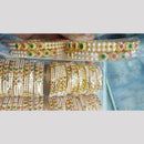 Manisha Jewellery Gold Plated Pota Stone And Pearls Bangles Set