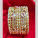 Manisha Jewellery Gold Plated Pota Stone And Pearls Bangles Set