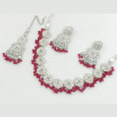 Manisha Jewellery Silver Plated Crystal Stone Beads And Pearl Necklace Set