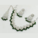 Manisha Jewellery Silver Plated Crystal Stone Beads And Pearl Necklace Set