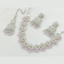 Manisha Jewellery Silver Plated Crystal Stone Beads And Pearl Necklace Set