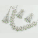 Manisha Jewellery Silver Plated Crystal Stone Beads And Pearl Necklace Set