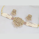 Manisha Jewellery Gold Plated Pota Stone And Pearls Choker Necklace Set