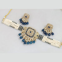 Manisha Jewellery Gold Plated Pota Stone And Pearls Choker Necklace Set