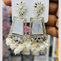 Manisha Jewellery Gold Plated Austrian Stone And Pearls Dangler Earrings