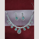 Manisha Jewellery Silver Plated American Diamond Necklace Set
