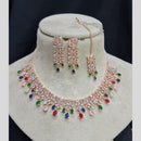 Manisha Jewellery Rose Gold Plated American Diamond Necklace Set