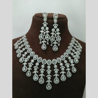 Manisha Jewellery Silver Plated American Diamond Necklace Set