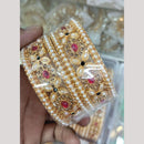 Manisha Jewellery Gold Plated Pota Stone And Pearls Bangles Set