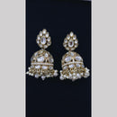 Manisha Jewellery Gold Plated Kundan Stone And Pearls Jhumki Earrings
