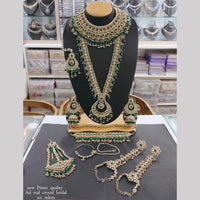 Manisha Jewellery Gold Plated Crystal Stone And Beads Bridal Necklace Set