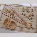 Manisha Jewellery Gold Plated Kundan Stone And Pearls Meenakari Combo set
