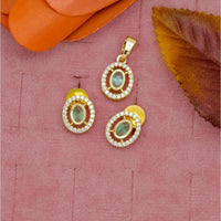 Manisha Jewellery Gold Plated Crystal Stone Pendant Set