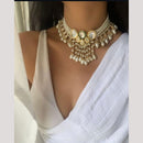 Manisha Jewellery Gold Plated Kundan And Pearl Choker Necklace