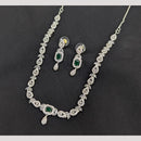 Manisha Jewellery Silver Plated American Daimonds Necklace Set